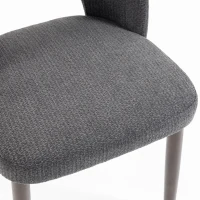 HOMCOM Dining Chairs Set Upholstered Kitchen Chenille Tool Free Assembly Rubberwood Legs, Dark Grey(m-10)