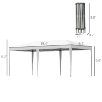 Outsunny 10' x 20' Pop Up Canopy Tent, Heavy Duty Tents for Parties, Outdoor Instant Gazebo Sun Shade Shelter with Carry Bag, for Catering, Events, Wedding, Backyard BBQ, White(m-3)