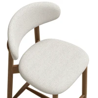 HOMCOM Bar Stools Mid-Century Curved Back Counter Height Stools Set of 2, Cream White(m-9)