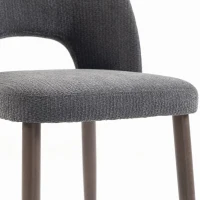 HOMCOM Dining Chairs Set Upholstered Kitchen Chenille Tool Free Assembly Rubberwood Legs, Dark Grey(m-11)