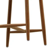 HOMCOM Bar Stools Mid-Century Curved Back Counter Height Stools Set of 2, Cream White(m-12)