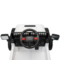 Qaba 12V Ride on Truck Car with Remote, Soft Start, 4-Wheel Suspension, Safety Belt, Lights, USB Music for Ages 2-4, White(m-9)