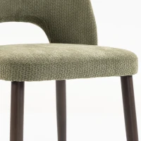 HOMCOM Dining Chairs Set Upholstered Kitchen Chenille Tool Free Assembly Rubberwood Legs, Green(m-11)