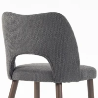 HOMCOM Dining Chairs Set Upholstered Kitchen Chenille Tool Free Assembly Rubberwood Legs, Dark Grey(m-12)