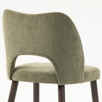 HOMCOM Dining Chairs Set Upholstered Kitchen Chenille Tool Free Assembly Rubberwood Legs, Green(m-12)
