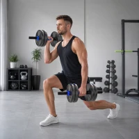 Soozier Adjustable Dumbbell Set, 4 in 1 Weights Dumbbells Set for Home Gym, 33lb Free Weights with Connector and Non-Slip Grip(m-8)