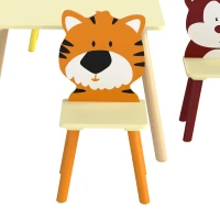 Qaba Kids Table and 4 Chairs Set for Art, Craft, Drawing and Snack Time, Playroom, Classroom, Nursery, Boys Girls 3-8, Yellow(m-11)