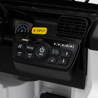 Qaba 12V Ride on Truck Car with Remote, Soft Start, 4-Wheel Suspension, Safety Belt, Lights, USB Music for Ages 2-4, White(m-10)