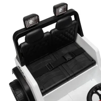 Qaba 12V Ride on Truck Car with Remote, Soft Start, 4-Wheel Suspension, Safety Belt, Lights, USB Music for Ages 2-4, White(m-12)