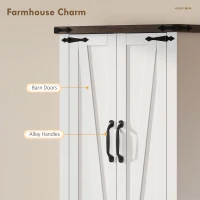 HOMCOM 72" Tall Pantry Cabinet, Farmhouse Freestanding Kitchen Storage Cabinet with Adjustable Shelves for Dining Room, White(m-6)
