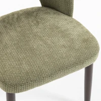 HOMCOM Dining Chairs Set Upholstered Kitchen Chenille Tool Free Assembly Rubberwood Legs, Green(m-10)