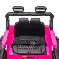 Qaba 12V Electric Car for Kids with Remote, Dual Motors, Rear Suspension, Soft Start, Music, Lights for 3-8 Years, Pink(m-10)