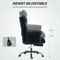 HOMCOM Executive Office Chair, Reclining Computer Chair with Footrest, High Back, Headrest, Adjustable Height, Black(m-7)