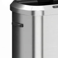 HOMCOM Automatic Trash Can, 13.2Gal / 50L Touchless Garbage Can with Soft-Close Lid, Stay Open, Stainless Steel, Silver(m-10)