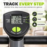 Soozier Twist Stepper Exercise Machine with Adjustable Resistance, LCD Screen - Grey & Green(m-5)