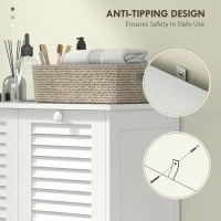 HOMCOM Tilt Out Laundry Cabinet, Laundry Basket Cabinet with 2 Baskets and 2 Louvered Doors, White(m-6)