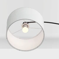 HOMCOM Arc Floor Lamp, Standing Lamp with Adjustable Linen Shade, 90° Tilt and Swivel Shade, Height-Adjustable, Black(m-12)