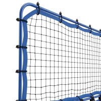 Soozier 3 in 1 Pickleball Net, Foldable Pickle Ball Net with Rebounder, Adjustable Height and Angle, Metal Frame, Blue(m-9)