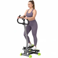 Soozier Twist Stepper Exercise Machine with Adjustable Resistance, LCD Screen - Grey & Green(m-13)