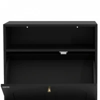 PawHut Dog Feeding Station, Dog Food Storage Cabinet with 2 Elevated Bowls, Tilt-Out Cabinet and Storage Shelf, Black(m-12)