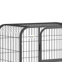 PawHut 37 Inch Heavy Duty Dog Crate, Large Metal Dog Cage with Lockable Wheels and Removable Tray(m-9)