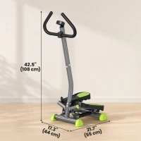 Soozier Twist Stepper Exercise Machine with Adjustable Resistance, LCD Screen - Grey & Green(m-3)