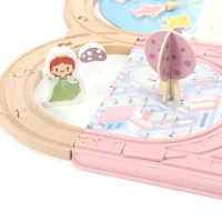 Qaba 58PCS Wooden Train Set for Toddlers, Train Track Set with 17 Track Pieces, 5 Princess Figures and Accessories(m-10)
