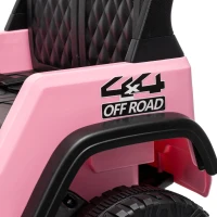 Qaba 12V Ride on Truck Car with Remote, Soft Start, 4-Wheel Suspension, Safety Belt, Lights, USB Music for Ages 2-4, Pink(m-12)