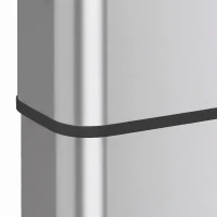 HOMCOM 15.9 Gallon/60 L Garbage Can, Slim Stainless Steel Trash Can with Bag Holder, Soft-Close Lid, Touch-Top Opening, Silver(m-10)