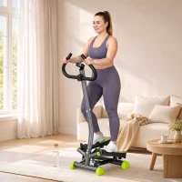 Soozier Twist Stepper Exercise Machine with Adjustable Resistance, LCD Screen - Grey & Green(m-8)