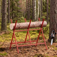 HOMCOM Foldable Saw Horse, Heavy Duty Cutting Stand with Adjustable Height and Width, A-Frame Sawhorse with Locking Buckle(m-7)