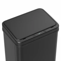 HOMCOM 10.6 Gal (40 L) Automatic Garbage Can w/ Soft-Close Lid, Trash Can with Fingerprint Resistant Stainless Steel, Black(m-10)