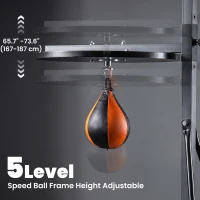 HOMCOM Punching Bag Holder and Speed Ball Exercise Punching Bag Stand with Punching Ball 45.25"L x 61.75"W x 87"H Load 220lb(m-7)