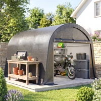 Outsunny 10' x 10' Outdoor Storage Tent, Heavy Duty and Waterproof Portable Shed for Bike, Motorcycle & Garden Tools(m-1)