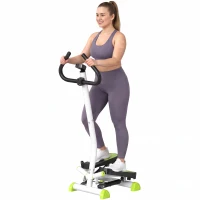 Soozier Twist Stepper Exercise Machine with Adjustable Resistance, LCD Screen - White & Green(m-13)