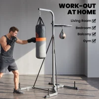 HOMCOM Punching Bag Holder and Speed Ball Exercise Punching Bag Stand with Punching Ball 45.25"L x 61.75"W x 87"H Load 220lb(m-5)