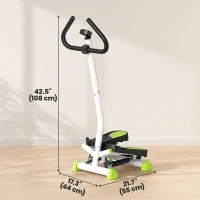 Soozier Twist Stepper Exercise Machine with Adjustable Resistance, LCD Screen - White & Green(m-3)