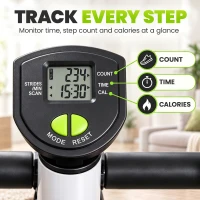 Soozier Twist Stepper Exercise Machine with Adjustable Resistance, LCD Screen - White & Green(m-5)