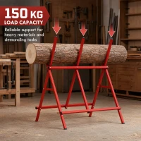 HOMCOM Foldable Saw Horse, Heavy Duty Cutting Stand with Adjustable Height and Width, A-Frame Sawhorse with Locking Buckle(m-5)