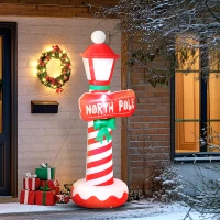 Outsunny 6FT Christmas Inflatable Decoration, Inflatable Lighthouse Xmas Blow Up Decor with LED Lights for Yard, Lawn, Garden(m-8)