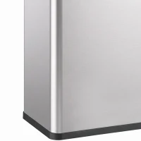 HOMCOM Automatic Trash Can, 15.8Gal / 60L Touchless Garbage Can with Dual Compartments, Stainless Steel, Silver(m-10)