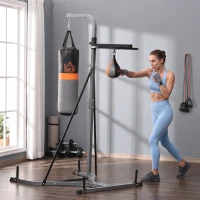 HOMCOM Punching Bag Holder and Speed Ball Exercise Punching Bag Stand with Punching Ball 45.25"L x 61.75"W x 87"H Load 220lb(m-8)