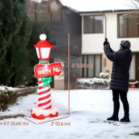 Outsunny 6FT Christmas Inflatable Decoration, Inflatable Lighthouse Xmas Blow Up Decor with LED Lights for Yard, Lawn, Garden(m-3)
