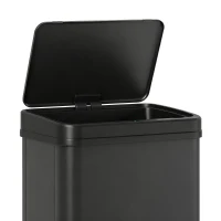 HOMCOM 10.6 Gal (40 L) Automatic Garbage Can w/ Soft-Close Lid, Trash Can with Fingerprint Resistant Stainless Steel, Black(m-9)