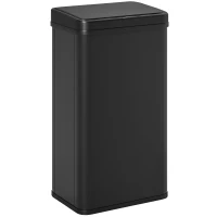 HOMCOM 13.2 Gal (50 L) Automatic Garbage Can w/ Soft-Close Lid, Trash Can with Fingerprint Resistant Stainless Steel, Black(m-2)