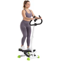 Soozier Twist Stepper Exercise Machine with Adjustable Resistance, LCD Screen - White & Green(m-2)