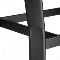 Outsunny Outdoor Side Table with Slatted Tabletop, Metal Patio Coffee Table for Garden, Balcony, Black(m-9)