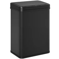HOMCOM 10.6 Gal (40 L) Automatic Garbage Can w/ Soft-Close Lid, Trash Can with Fingerprint Resistant Stainless Steel, Black(m-2)