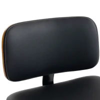 HOMCOM Bar Stools Set of 2 Modern Swivel PU Leather Upholstered Counter Height Bar Chairs, Black(m-9)