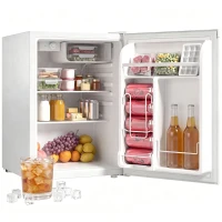 HOMCOM 2.6 Cu Ft Mini Fridge with Chiller Box, Single Door Compact Refrigerator, Adjustable Thermostat, Reversible Door, White(m-13)